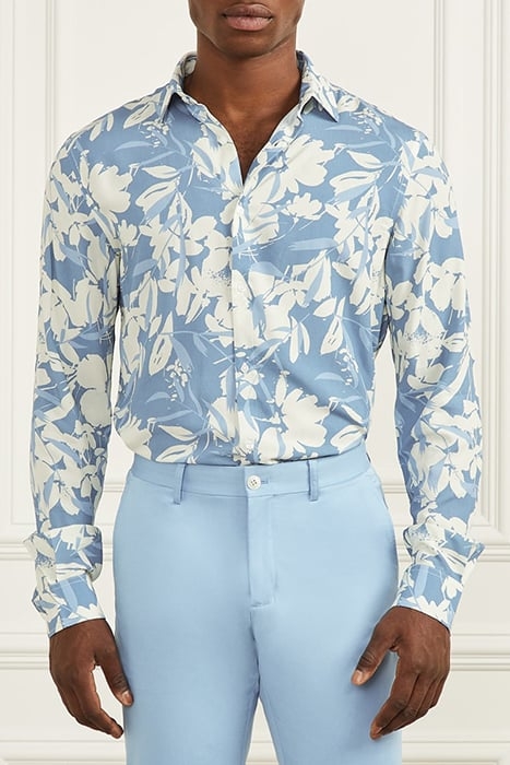 BENNY NEW COLLAR PAU BLUE MACROFLOWER CASUAL SHIRT PRINT 1