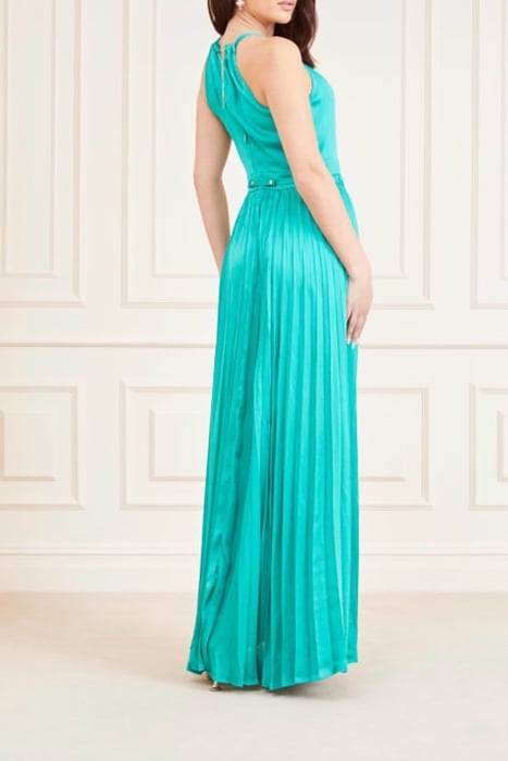 MINA LONG DRESS SOLI POMPOM GREEN 2