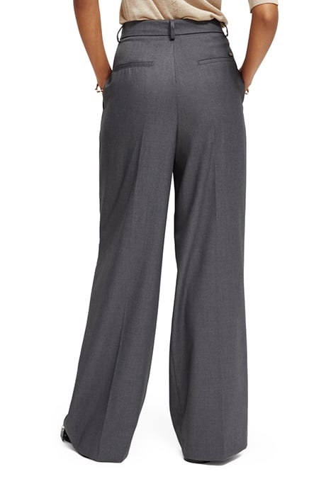 ROSE - PLEATED HIGH RISE WIDE LEG PANTS CHARCOAL MELANGE 2