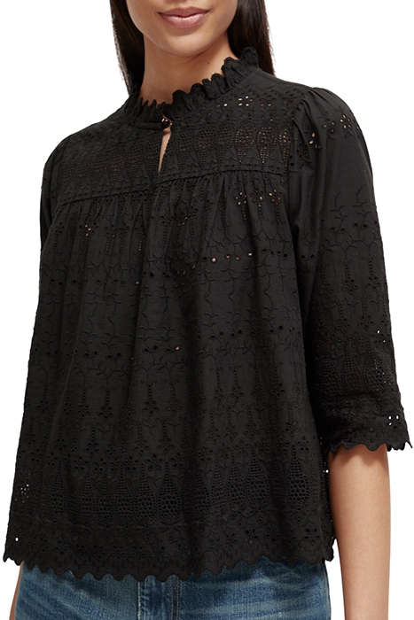 BRODERIE ANGLAISE TOP BLACK 6