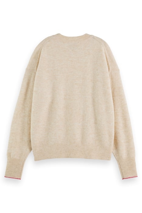 FUZZY CREW NECK PULLOVER SAND MELANGE 5
