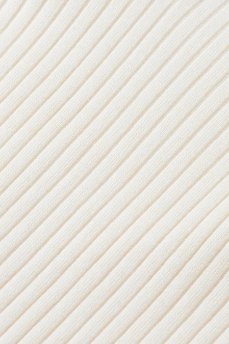 SKINNY RIB V NECK PULLOVER ECRU MELANGE 8