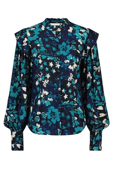 PHILO BLOUSE BLACK/KEEP IT TEAL 4