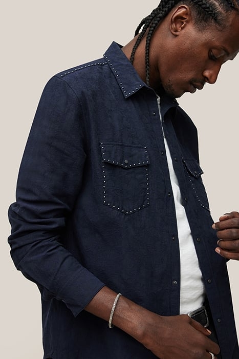 SLIM FIT STUDDED SHIRT DARK NAVY 3