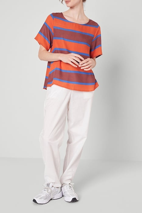 ROUND COLLAR PRINTED TOP RAYURES SPORT 3