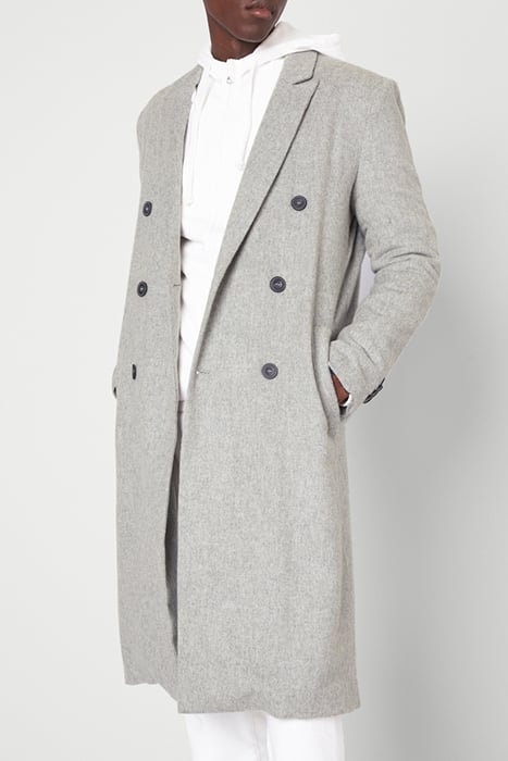 STRAIGHT LONG-SLEEVE DOUBLE-BREASTED COAT GRIS CHINE 1