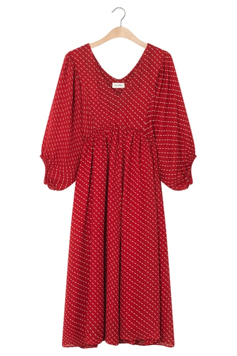 V COLLAR LONG PRINTED DRESS TOOTSI 3