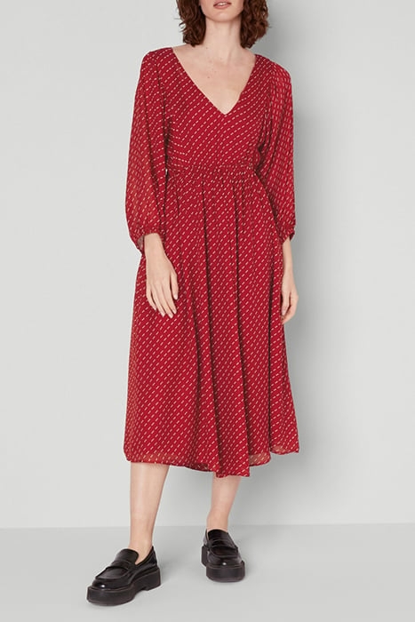 V COLLAR LONG PRINTED DRESS TOOTSI 4