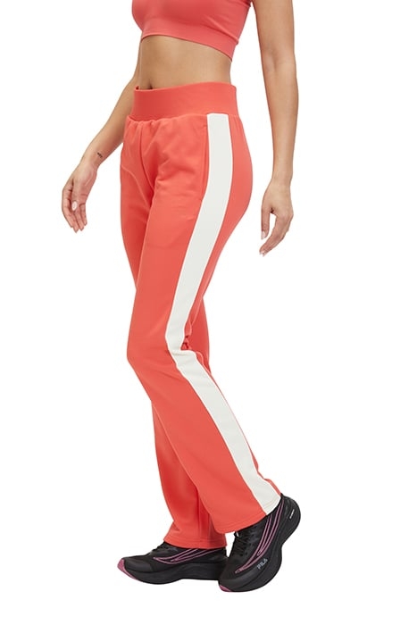 TISENS HIGH WAIST TRACK PANTS CAYENNE-ANTIQUE WHITE 6