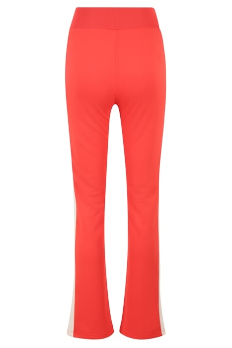 TISENS HIGH WAIST TRACK PANTS CAYENNE-ANTIQUE WHITE 4