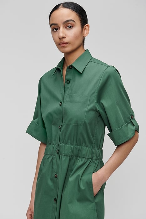 COTTON TWILL WAISTED DRESS AZZURRO 4