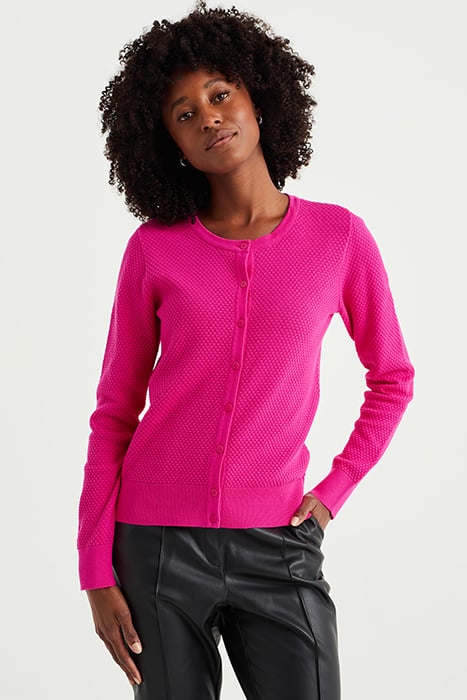 KNITTED CARDIGAN BRIGHT PINK 1
