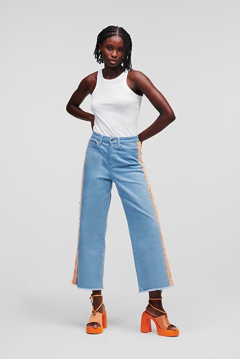 DENIM BOUCLE PANTS BLUE 1