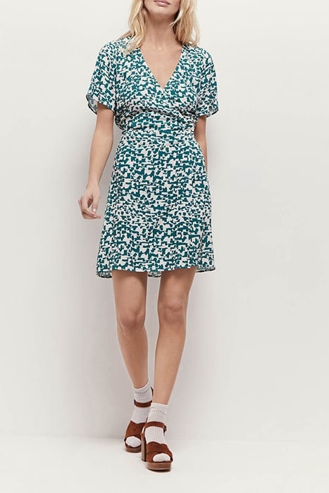 RADNY - ECRU DRESS WITH URBAN BARK PRINT 3