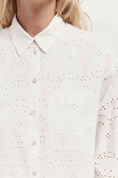 ROMEA - OFF WHITE SHIRT DRESS IN BRODERIE ANGLAISE 5