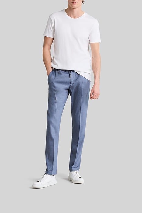 LIGHT BLUE LINEN BLEND JOGGERS 3