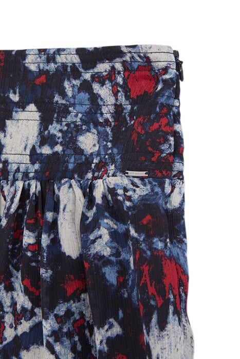 NAVY RECYCLED SHORT SKIRT WITH BATIK FLOWER PRINT 7
