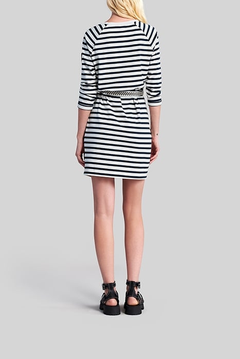 ECRU SAILOR-STRIPE DRESS WITH BADGE ON SLEEVE 3