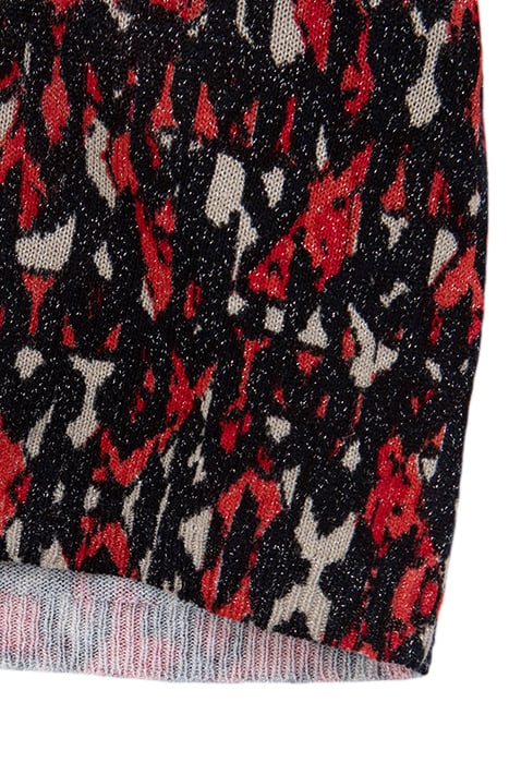 BLACK FINE KNIT SWEATER WITH IKAT PRINT 7