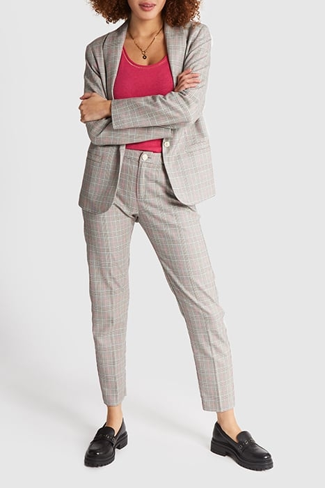 BEIGE CHECK SUIT TROUSERS 5