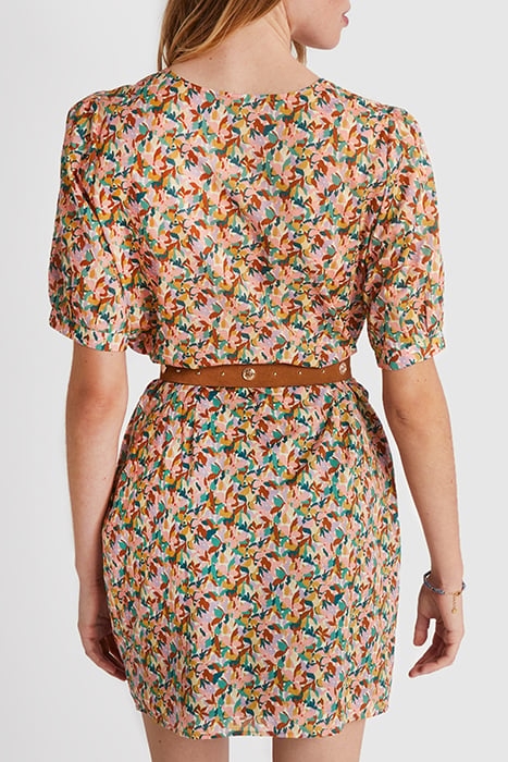 SALMON PINK FLORAL PRINT DRESS 2