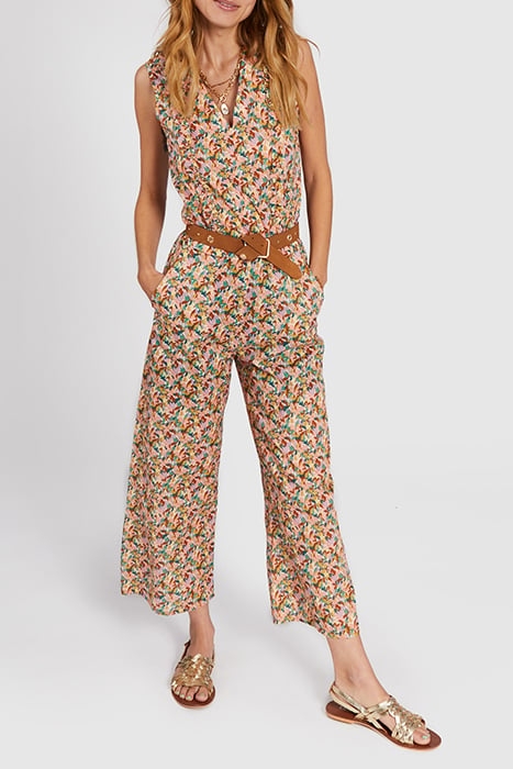 SALMON PINK FLOWER PRINT JUMPSUIT 4