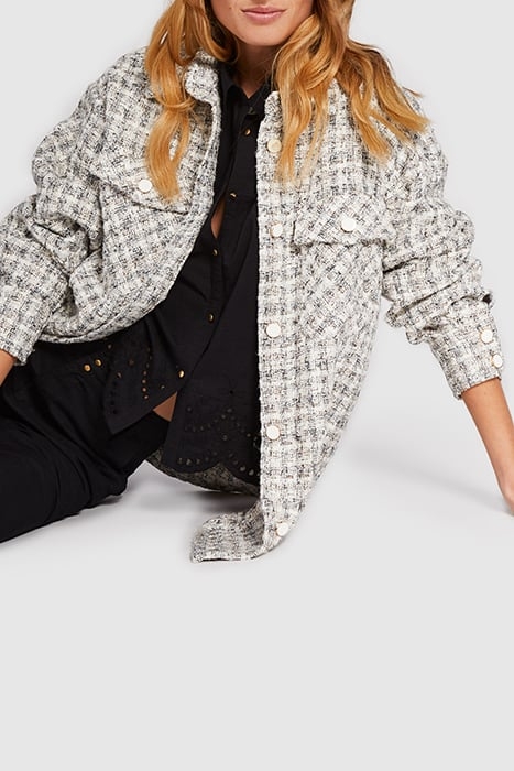 BEIGE TWEED-STYLE OVERSHIRT 5