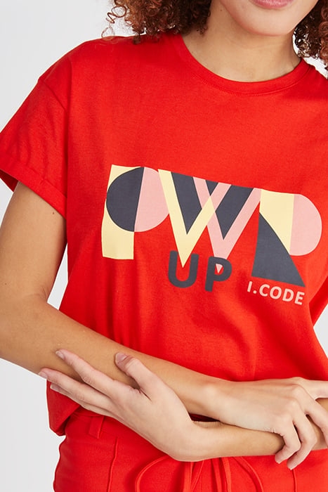 CRIMSON RED T-SHIRT WITH XL SLOGAN 6