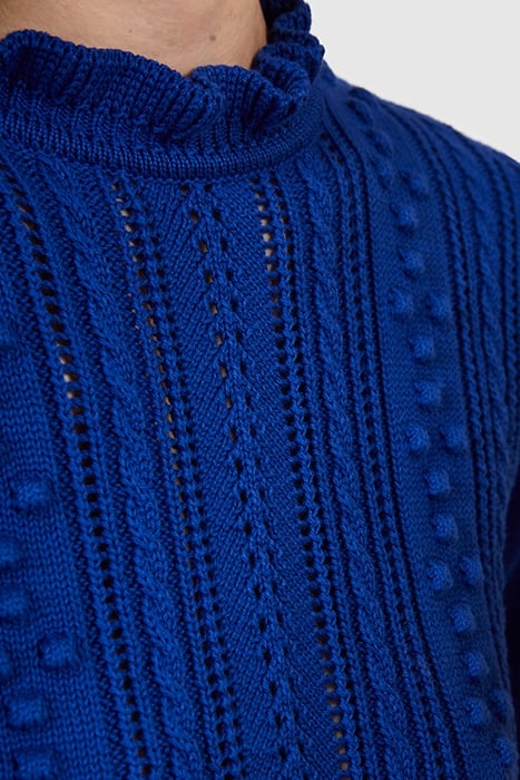 ELECTRIC BLUE DECORATIVE KNIT SWEATER 6