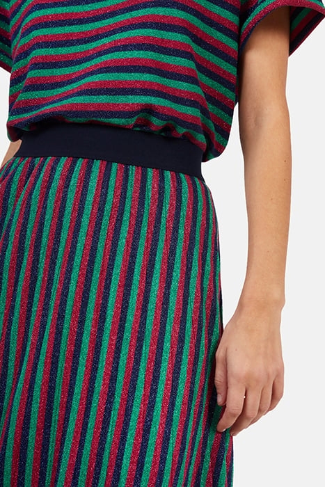 GLITTERY MAGENTA LONG SKIRT WITH COLOURED STRIPES 5