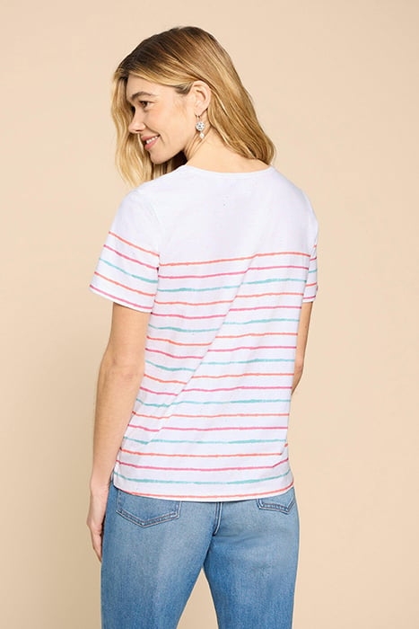 ABBIE STRIPE TEE IVORY MULTI 2
