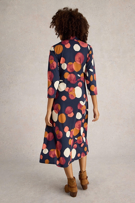 RUA JERSEY SHIRT DRESS NAVY PRINT 2