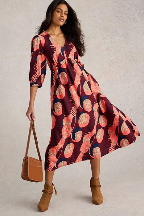 LUCY MIDI DRESS PLUM PRINT 4