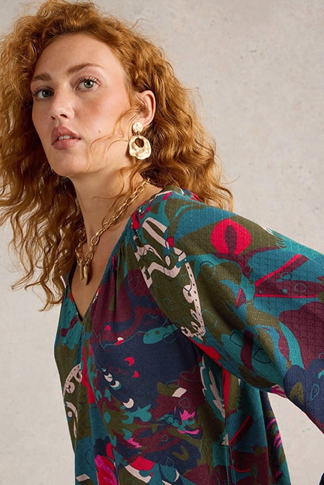 IMOGEN TOP GREEN PRINT 4