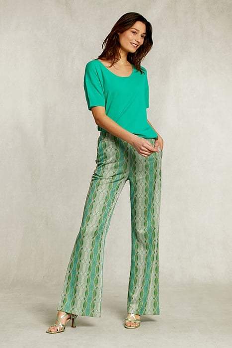 GREEN VISCOSE SWEATER SHORT SLEEVES GREEN 3