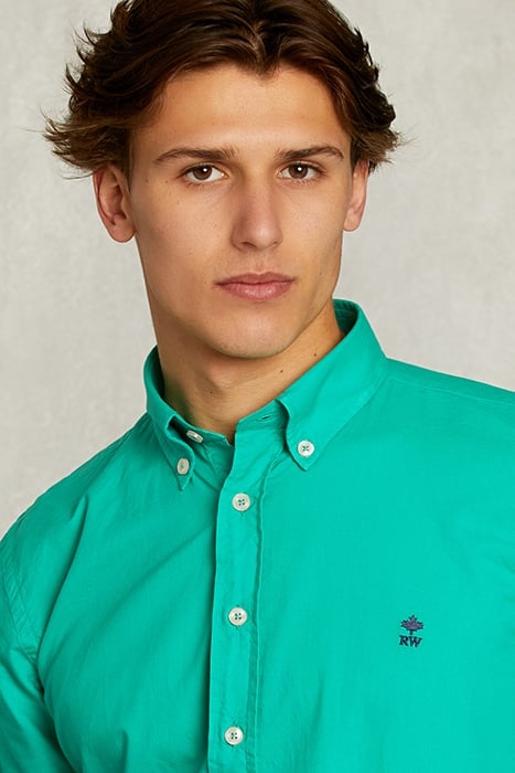 SLIM FIT COTTON SHIRT KIWI GREEN 4
