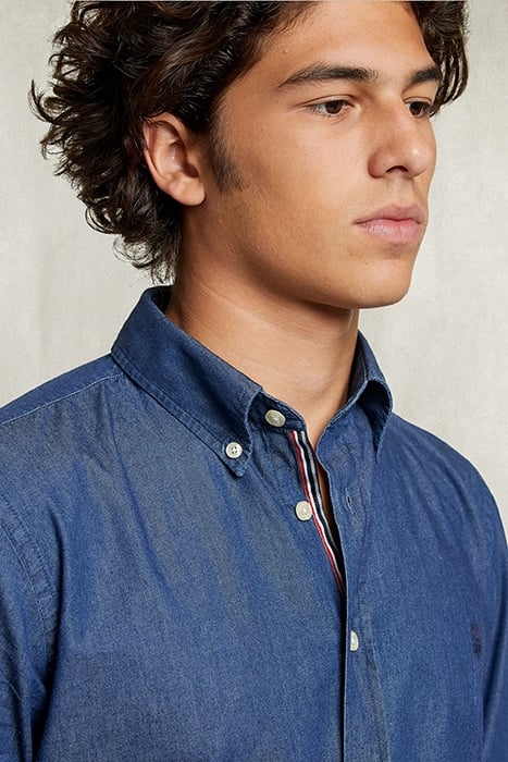 CUSTOM FIT DENIM SHIRT BLUE BLUE 4