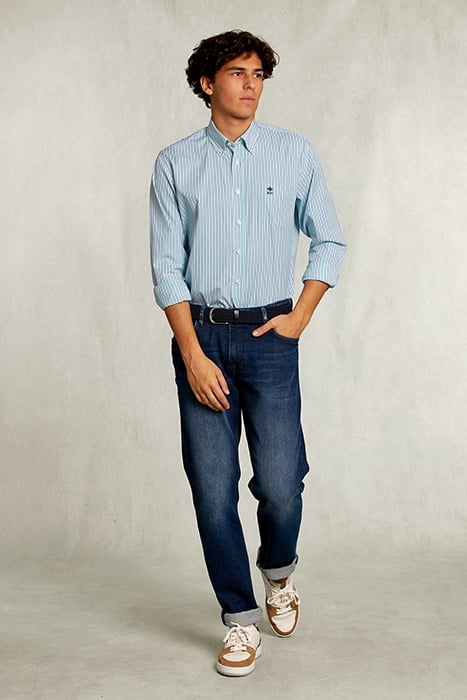 CUSTOM FIT STRIPED SHIRT WITH POCKET MULTI MULTI 3