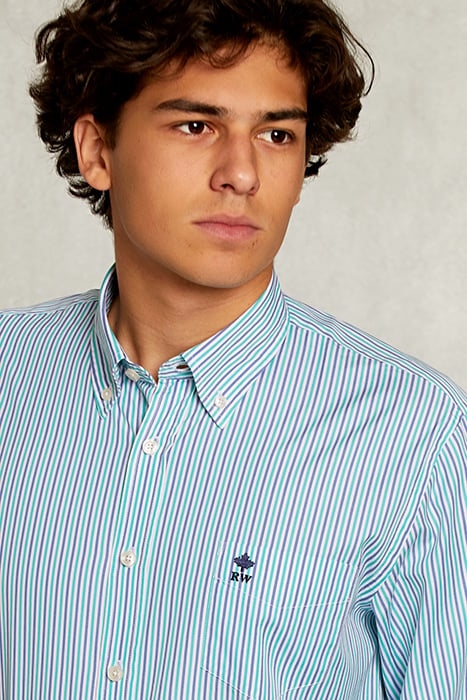 CUSTOM FIT STRIPED SHIRT WITH POCKET MULTI MULTI 4