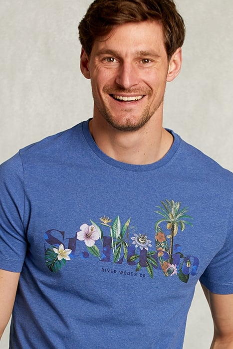 NORMAL FIT BASIC T-SHIRT WALLSTREET MEL BLUE 4