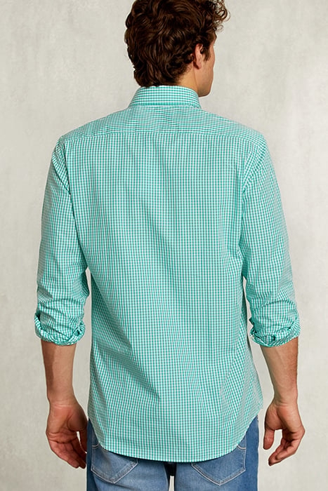 CUSTOM FIT CHECKED SHIRT GREEN/WHITE MULTI 2