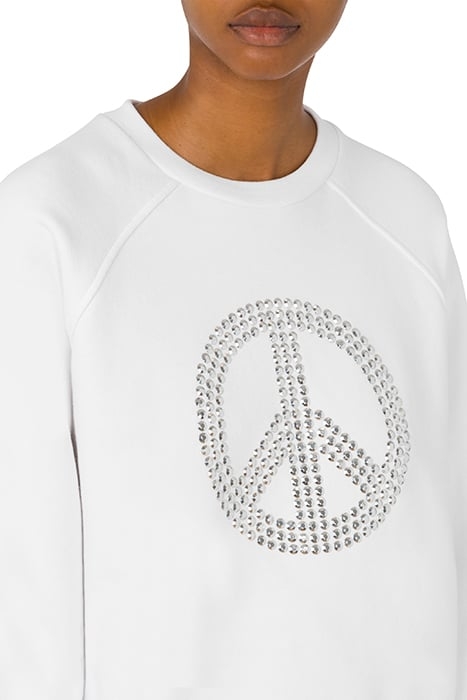 PEACE SYMBOL COTTON SWEATSHIRT WHITE 4