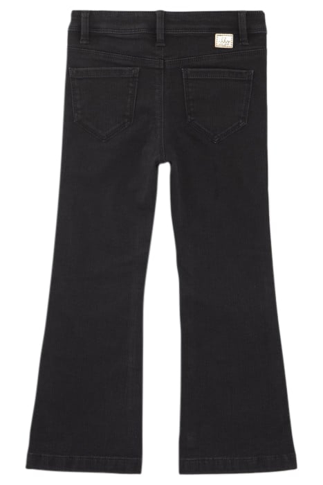 GIRLS’ BLACK FLARED JEANS WITH PAISLEY PRINT BOW 2