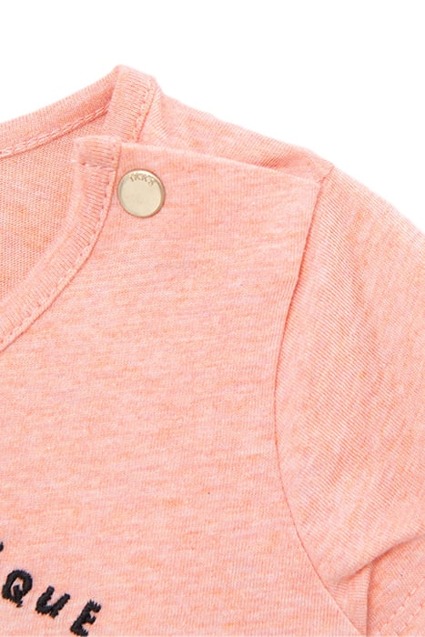 BABY GIRLS’ PEACH T-SHIRT, EMBROIDERY & ESPADRILLES IMAGE 3