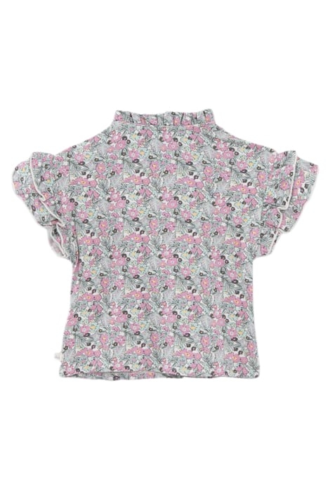 BABY GIRLS’ KHAKI T-SHIRT WITH LITTLE FLOWER PRINT 2