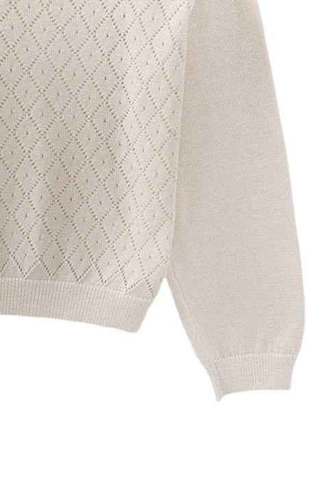 GIRLS’ ECRU KNIT CARDIGAN WITH DECORATIVE LUREX ON BACK 3