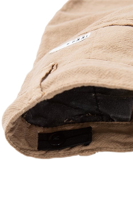 BOYS' BEIGE TEXTURED FABRIC CHINO SHORTS 5