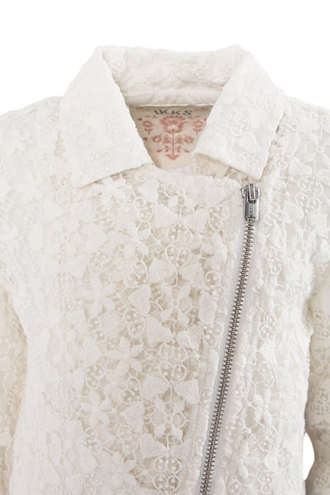 GIRLS’ OFF-WHITE LACE BIKER-STYLE JACKET 4