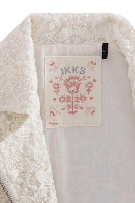 GIRLS’ OFF-WHITE LACE BIKER-STYLE JACKET 6