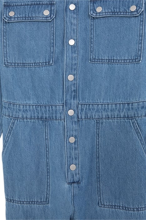 GIRLS' LIGHT BLUE WATERLESS DENIM JUMPSUIT 5